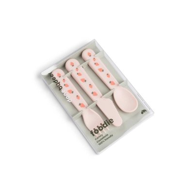 Done by Deer Foodie Dětský příbor Tiny Farm - Růžový - obrázek