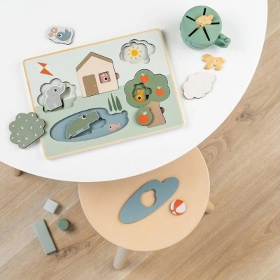 Done by Deer Dřevěné puzzle Deer Friends - Mix barev - obrázek