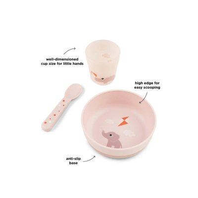 Done by Deer Foodie První jídelní set Playground - Růžový - obrázek