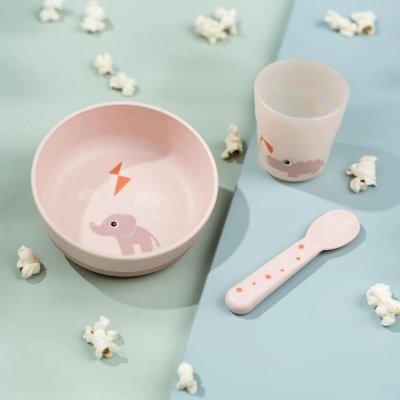 Done by Deer Foodie První jídelní set Playground - Růžový - obrázek