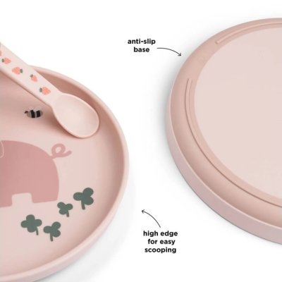 Done by Deer Foodie Talíř Tiny Farm - Růžový - obrázek