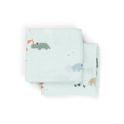 Done by Deer Mušelínové plenky Playground 2 ks - Modré - obrázek