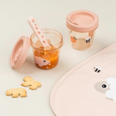 Done by Deer Nádobky na dětskou výživu 2 ks - Růžové - obrázek