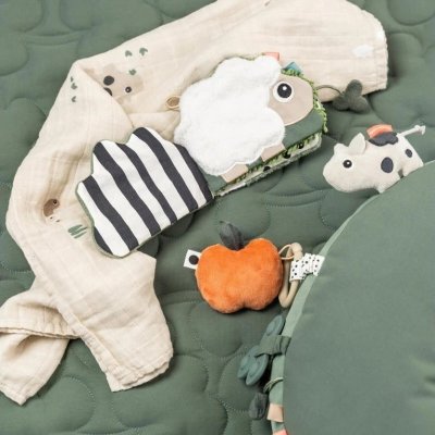 Done by Deer Senzorická dětská knížka Tiny Farm - Mix barev - obrázek