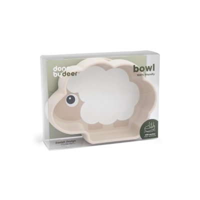 Done by Deer Silikonová miska Stick and Stay Sheepy - Písková - obrázek