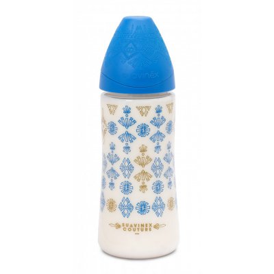 Suavinex HAUTE COUTURE láhev silikonová savička premium 360 ml - Tmavě modrá