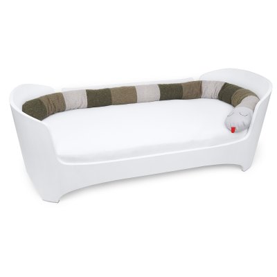 Liebes Von Priebes Klaus Velký válec do postýlky - Patch Bouclé Natur/Olive/Moos - obrázek