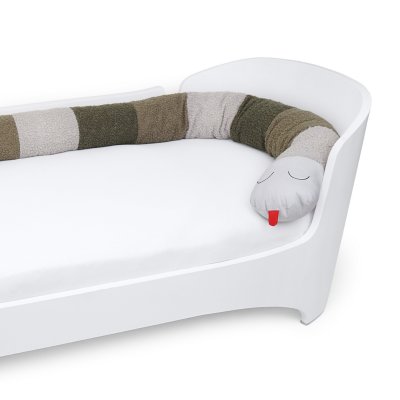 Liebes Von Priebes Klaus Velký válec do postýlky - Patch Bouclé Natur/Olive/Moos