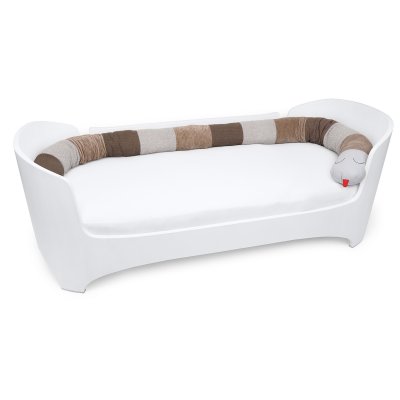 Liebes Von Priebes Klaus Velký válec do postýlky - Patch Waffel Taupe/Bouclé/Ripp Sepia - obrázek