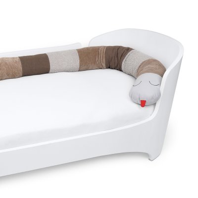 Liebes Von Priebes Klaus Velký válec do postýlky - Patch Waffel Taupe/Bouclé/Ripp Sepia