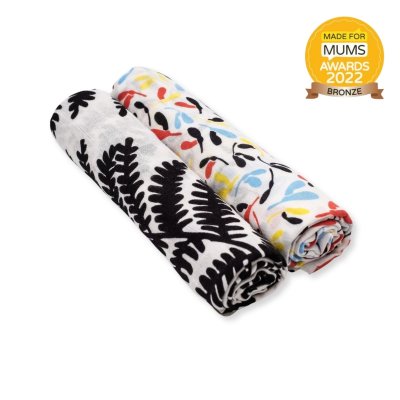 Etta Loves Senzorické mušelínové pleny 2 ks - Fern/Sycamore - obrázek