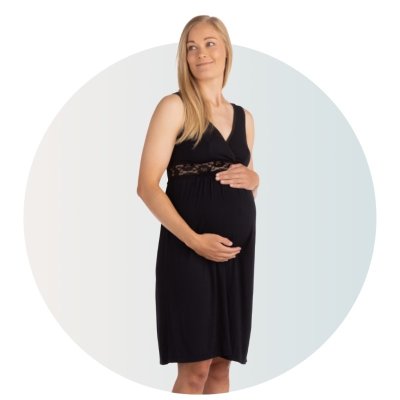 Carriwell Těhotenská a kojící noční košilka - Černá, vel. S