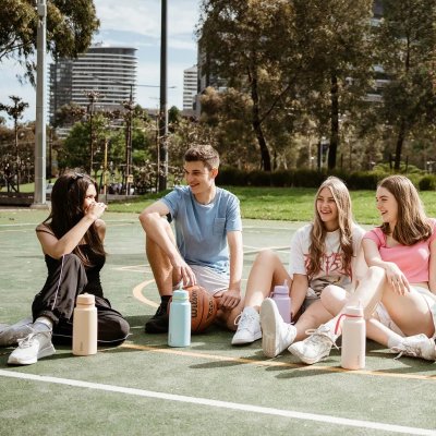 b.box Nerezová termoláhev s brčkem 1000 ml - Melon Mist - obrázek