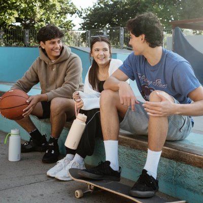 b.box Nerezová termoláhev s brčkem 1000 ml - Melon Mist - obrázek