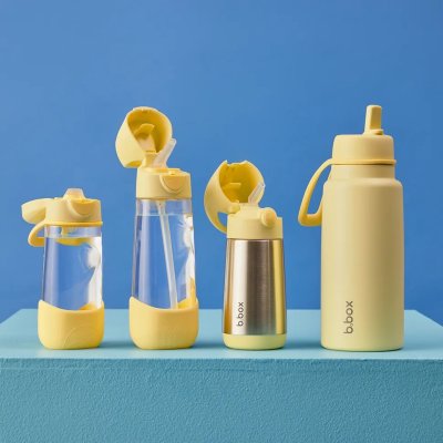 b.box Nerezová termoláhev s brčkem 1000 ml - Lemon Twist - obrázek