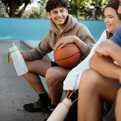 b.box Nerezová termoláhev s brčkem 1000 ml - Lime Time - obrázek