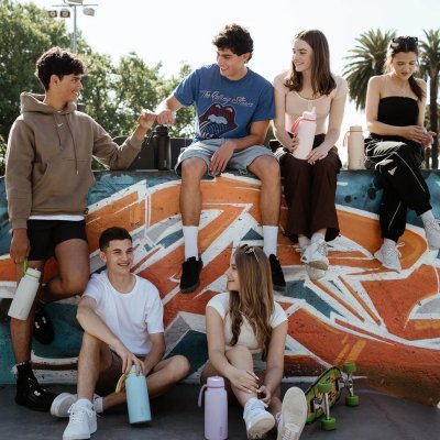 b.box Nerezová termoláhev s brčkem 1000 ml - Lime Time - obrázek