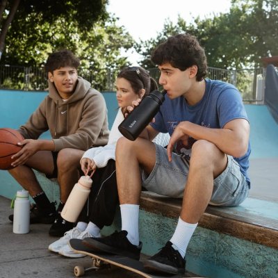 b.box Nerezová termoláhev s brčkem 1000 ml - Lime Time - obrázek