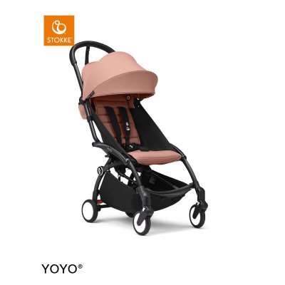Stokke Yoyo3 Sportovní kočárek + DÁREK Jetkids Bedbox - Black/Ginger/Coral Pink - obrázek