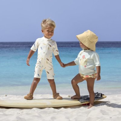 Lässig Rashguard s krátkým rukávem Flowers - Sea Foam, 13 - 18 m - obrázek