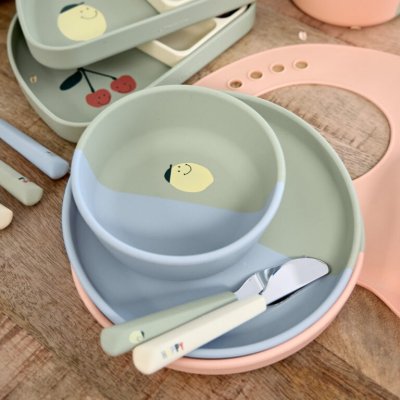 Lässig Dětský příbor se silikonovou rukojetí Happy Fruits 3 ks - Cherry - obrázek