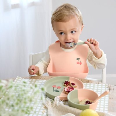 Lässig Dětský příbor se silikonovou rukojetí Happy Fruits 3 ks - Cherry - obrázek