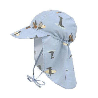 Lässig Flap Hat Klobouček proti slunci Crocodile - Sky Blue, 19 - 36 m