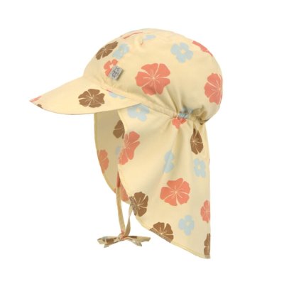 Lässig Flap Hat Klobouček proti slunci Flowers - Vanilla, 19 - 36 m