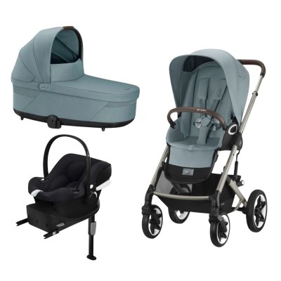 Cybex Výhodný set Talos + Lůžko + Autosedačka se základnou Black - Sky Blue