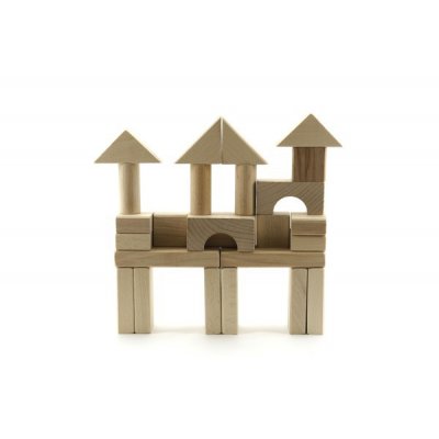 Teddies kostky dřevěné přírodní - 50 ks