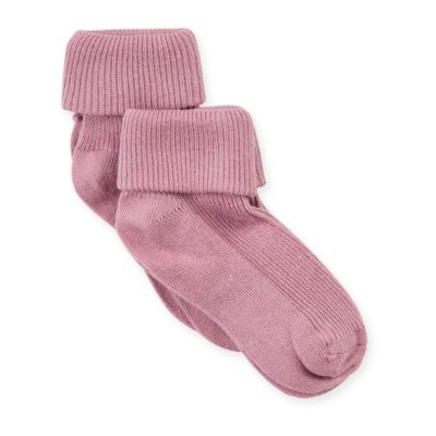 Minymo Kojenecké žebrované ponožky s přehnutím 2 ks - Dusky Orchid, vel. 15/18