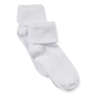 Minymo Kojenecké žebrované ponožky s přehnutím 2 ks - White, vel. 15/18