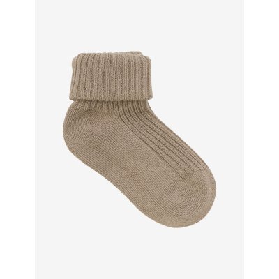 Minymo Kojenecké žebrované ponožky 3 ks - Light Taupe, vel. 15/18 - obrázek