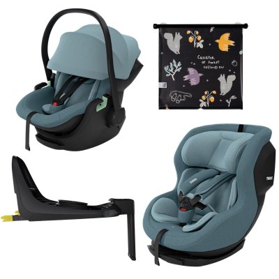 Thule Výhodný set Základna Alfi + Autosedačka Maple + Autosedačka Elm + Sluneční clona - Mid Blue