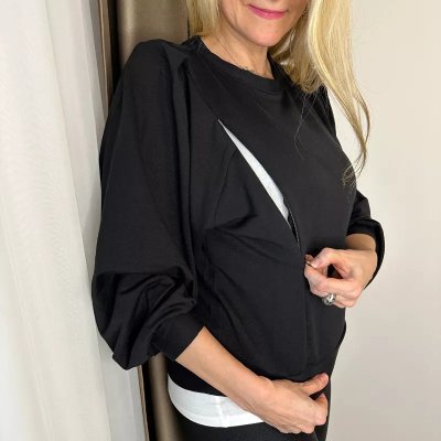 Bellou Kojící mikina Modal - Black, vel. M - L - obrázek