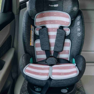 FreeOn Podložka do kočárku/autosedačky 3D Air Mesh - White Pink