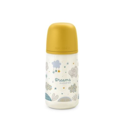 Suavinex Dreams Kojenecká láhev anatomincká průtok M 270 ml - Žlutá