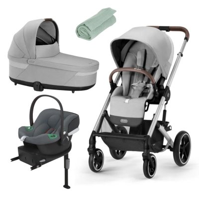 Cybex Výhodný set Balios + Lůžko + Autosedačka se základnou Grey - Lava Grey