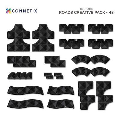 Connetix Magnetická autodráha - Creative Roads Pack, 48 ks - obrázek