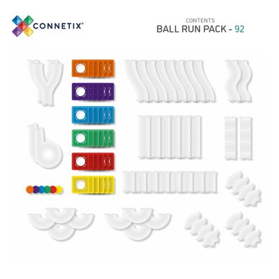 Connetix Magnetická kuličková dráha - Rainbow Ball Run Pack, 92 ks - obrázek