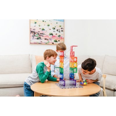 Connetix Magnetická kuličková dráha - Rainbow Ball Run Pack, 92 ks - obrázek