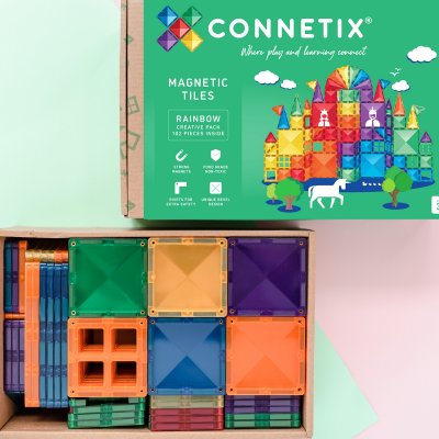 Connetix Magnetická stavebnice - Rainbow Creative Pack, 102 ks - obrázek