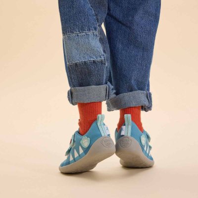 Affenzahn Dětské barefoot boty Sneaker Cotton - Happy Shark, vel. 28 - obrázek