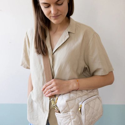 Cam Cam Copenhagen Prošívaná přebalovací taška OCS - Classic Stripes Camel - obrázek