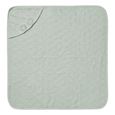 Cam Cam Copenhagen Kojenecká osuška s kapucí a oušky GOTS - Dusty Green - obrázek