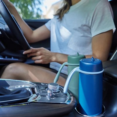 b.box Nerezová termoláhev s brčkem 690 ml - Midnight - obrázek