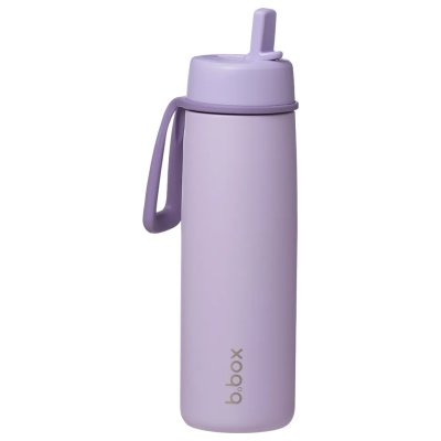 b.box Nerezová termoláhev s brčkem 690 ml - Lilac Love