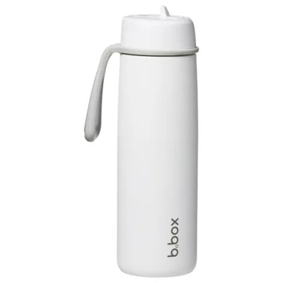 b.box Nerezová termoláhev s brčkem 690 ml - White Out - obrázek