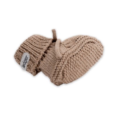 Lodger Capáčky Knit Cable - Fudge, vel. 0 - 6 měsíců - obrázek