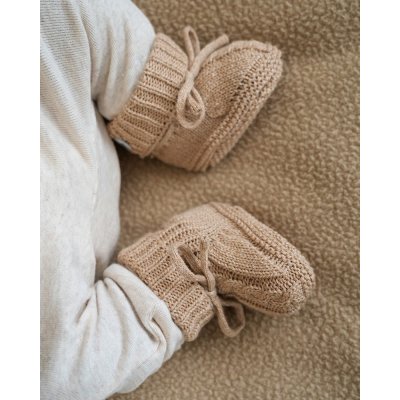Lodger Capáčky Knit Cable - Fudge, vel. 0 - 6 měsíců - obrázek